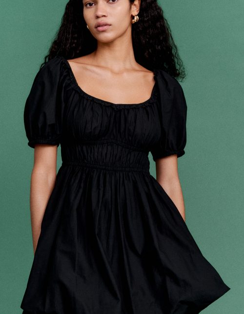 Cotton Bubble-Hem Dress