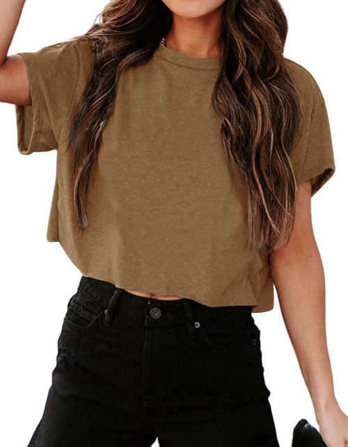 Tankaneo Summer Loose Crop Tee